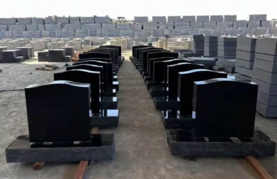 3-Single upright headstones